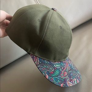 Green cap with printing